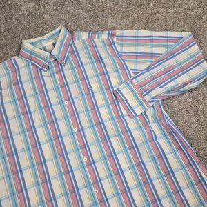 Southern Tide Button Down Mens Large Plaid Multicolor Long Sleeve Shirt